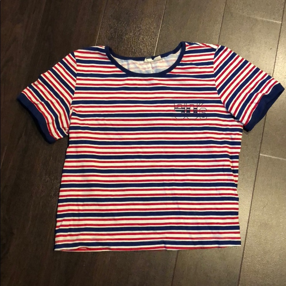 Roxy Striped Tee, red and blue stripe shirt